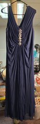 Roamans Navy Blue Formal Dress  Size 20W  Beaded Detail