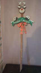 Reindeer Crossing Sign Decor