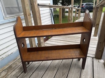Vintage Wooden Two-Tier Shelf / Bench Style Display Stand - Primitive Farmhouse Decor
