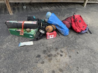 Camping Lot  Backpack, Sleeping Bag, Therm-a-Rest, Coleman Camp Grill & More