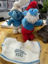 Smurf Plush Toys And Bib