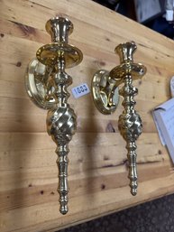 Pair Of Vintage Brass Candle Holders