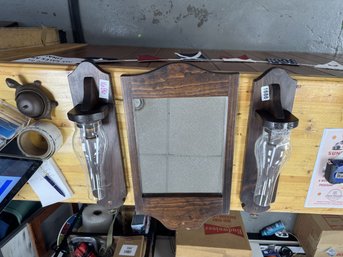 Vintage Wall-Mounted Mirror With Candle Holders