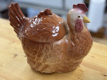 Vintage Ceramic Chicken Cookie Jar Marked USA