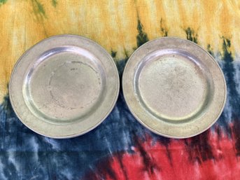 Set Of 2 Wilton-Columbia Pewter Plates
