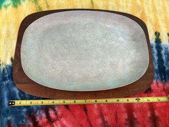 A C Fabrications Aluminum Plate With Wooden Tray