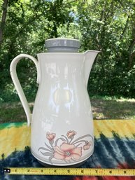 Vintage Thermos Pitcher With Floral Design