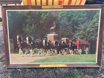 Cardboard Vintage Budweiser Advertising World Champion Clydesdale Team