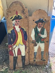 Revolutionary Art Pieces Soldiers Set Of Two Painted On Wood