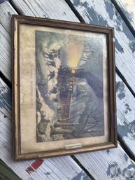 Currier & Ives Print Water Damage