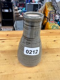 Grey And Brown Stripped Ceramic Deco Vase