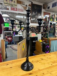 Made India 5 Candle Stick Holder Black Metal