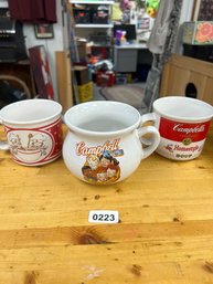 Lot Of 3 Vintage Campbell Soup Mugs