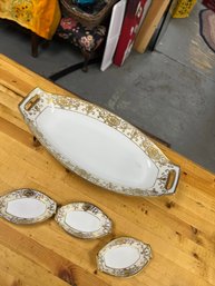 Vintage Noritake China Floral Oval Dish - Set Of 4