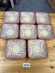 Lot Of 8 Villa Della Luna Pfaltzgraft Square Dishes