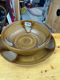 Sango Splash Glazed Bowl And Plate Set