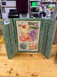 Folding Shutter 'give Thanks' Decoration