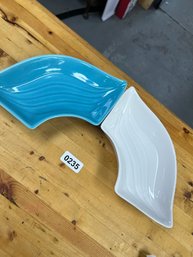 2 Blue And White Serving Dishes Vintage