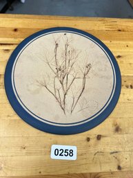 Blue Etched / Pressed Flower Hanging Decor