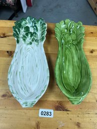 2 Vintage Cutie Ceramic Celery Trays