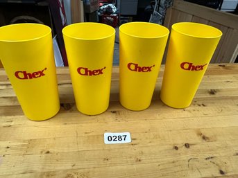 Lost Of 4 Vintage Chex Yellow Plastic Cups - DP