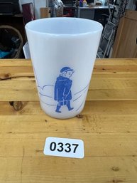 Vintage 'mary Had A Little Lamb' Nursery Rhyme Glass - DP