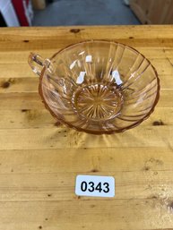 Pink Depression Glass Cup Elegant Design With Handle