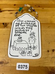 Ceramic Hanging Birthday Sign