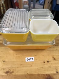 Vintage Pyrex Yellow/Orange Refrigerator Dish Set
