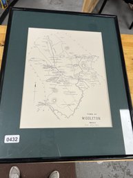 Framed Map Of Middletown MA