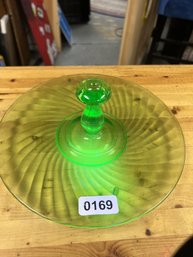 Uranium Spiral Center Handled Tray