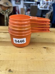 Vintage Orange Tupperware Measuring Cup Set Of 5