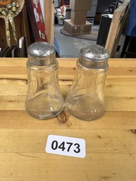 Glass Etched Salt And Pepper Shaker Set