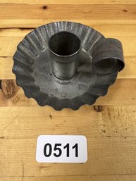 Metal Ruffled Candlestick Holder