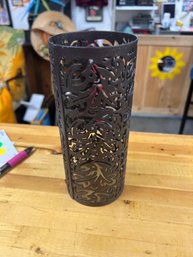 Metal Filigree Style Candle Sleeve