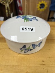 Blue Butterfly Trinket Dish Made In Thailand