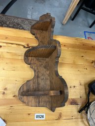 Small Vintage Wooden Corner Shelf