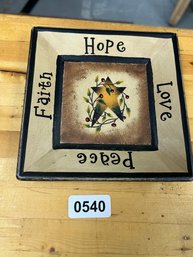 Small Square Rustic Wooden Decorative Plate