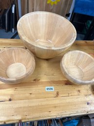 Set Of 3 Wooden Bowls