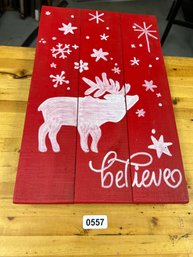 Handmade Believe Wooden Christmas Sign