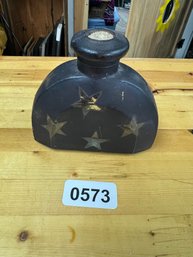 Glass Decorative Bottle With Star Accents