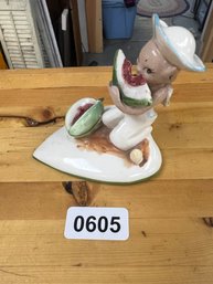 Vintage Figurine  Kid Eating Watermelon
