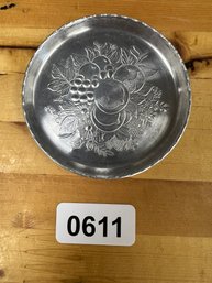 Small Metal Plate With Fruit Accents