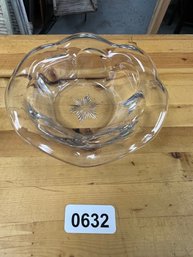 Ruffled Vintage Glass Bowl