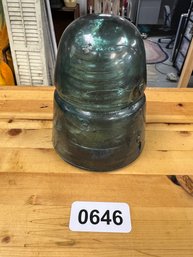Vintage Blue Glass Insulator