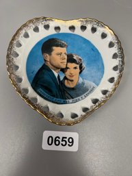 JFK Heart Dish With Arrow  Made In Japan