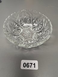 Cut Glass Bowl With Scalloped Edges