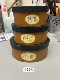 Friends  Family  Faith Nesting Containers