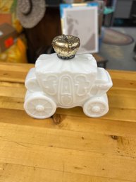 Vintage Avon White Milk Glass Perfume Bottle (Empty)