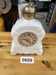 Vintage Avon Milk Glass 'Leisure Time' Perfume Bottle Empty